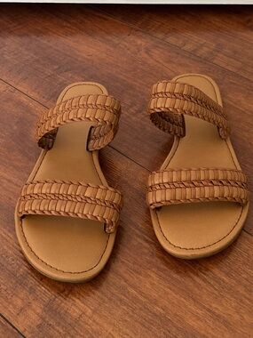Universal Thread Double Braided Slide Sandals - Tan